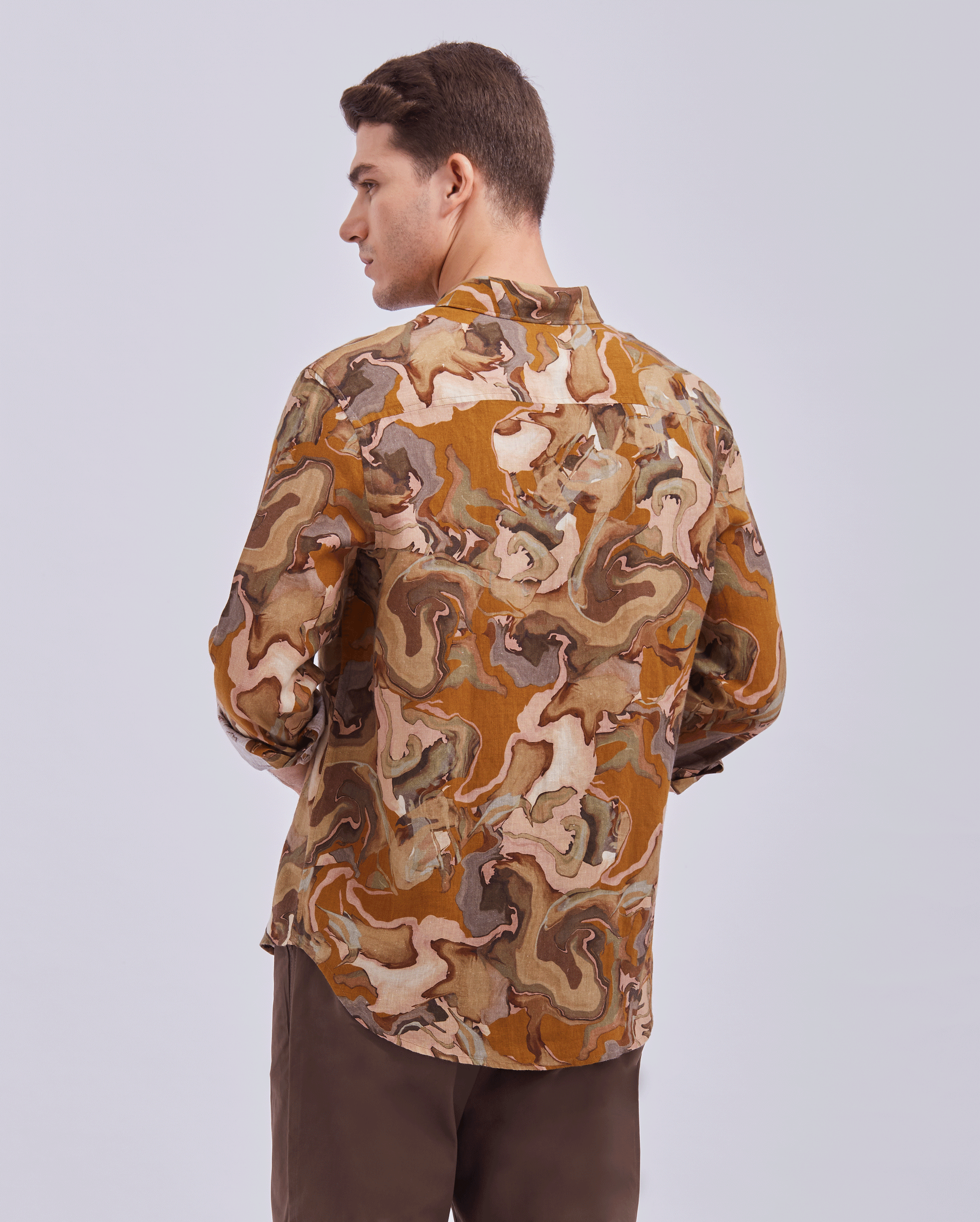 Linen Abstract Print Shirt