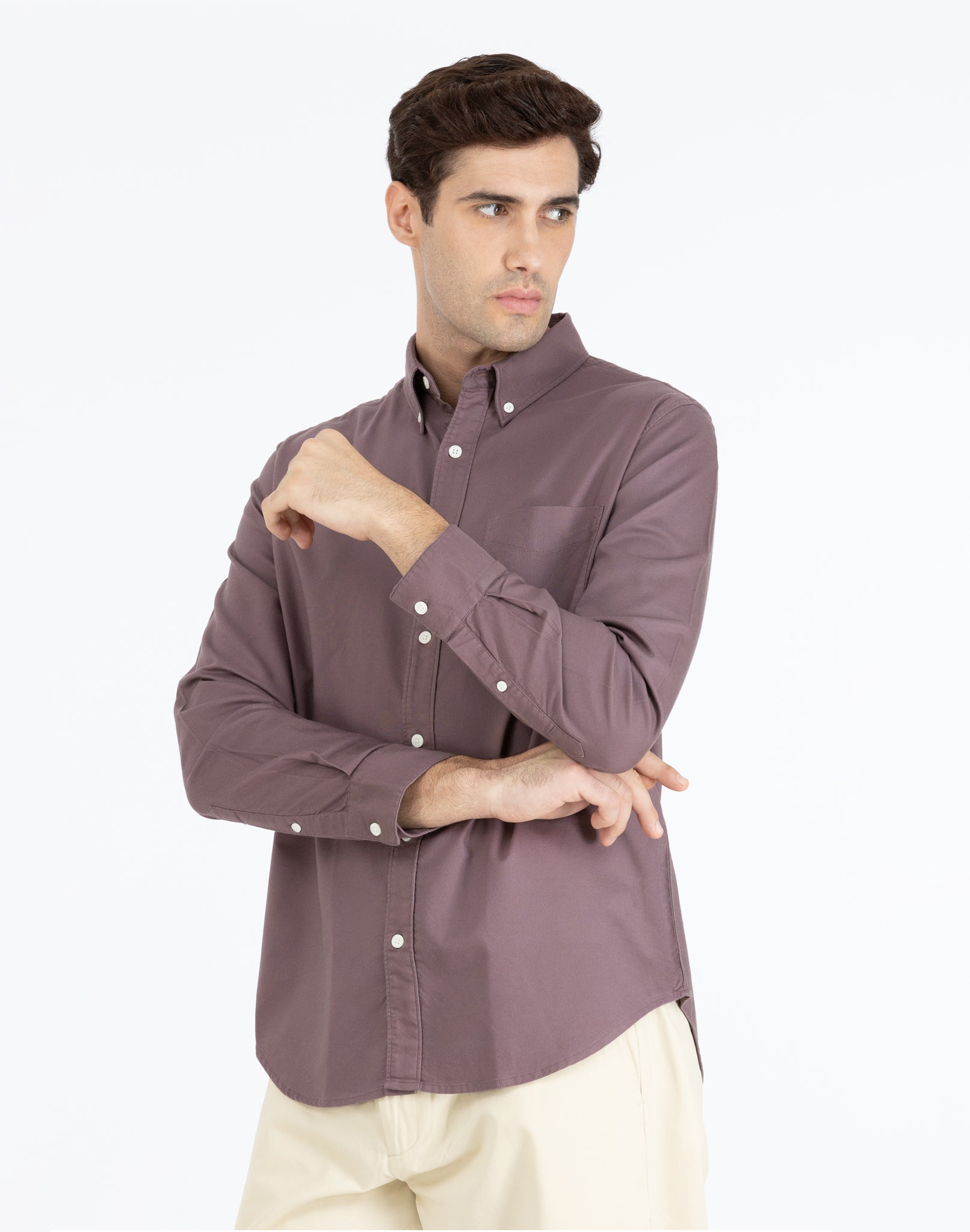 ROSE TAUPE OXFORD SHIRT