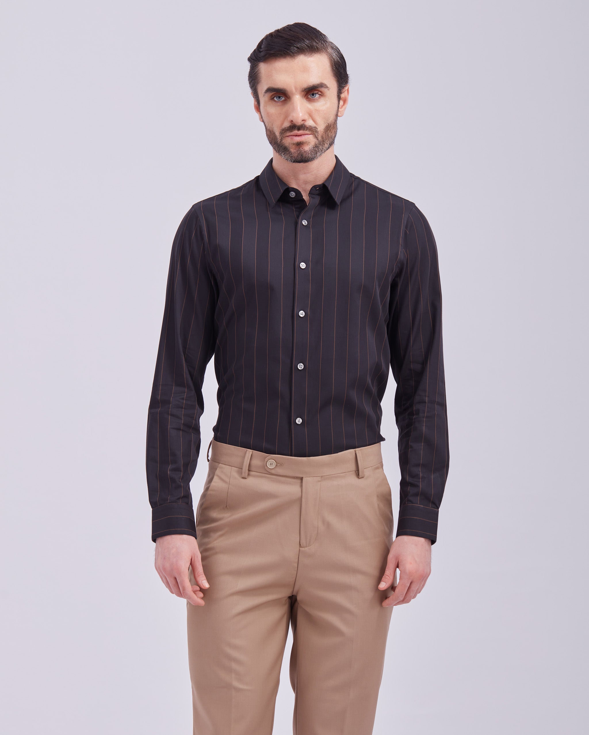 Black Giza Stripe Shirt