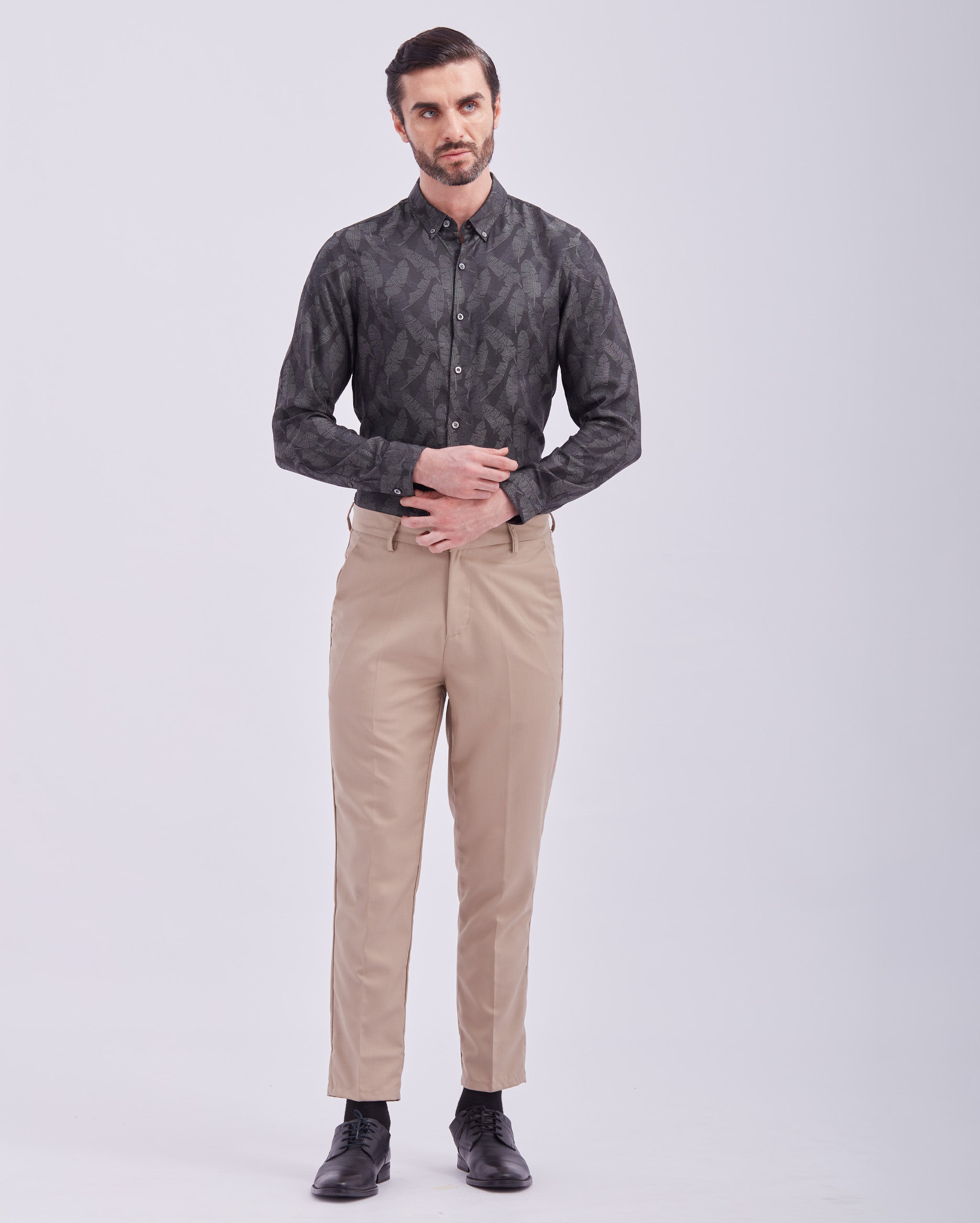 Buy Ash Jacquard Print Giza Shirt