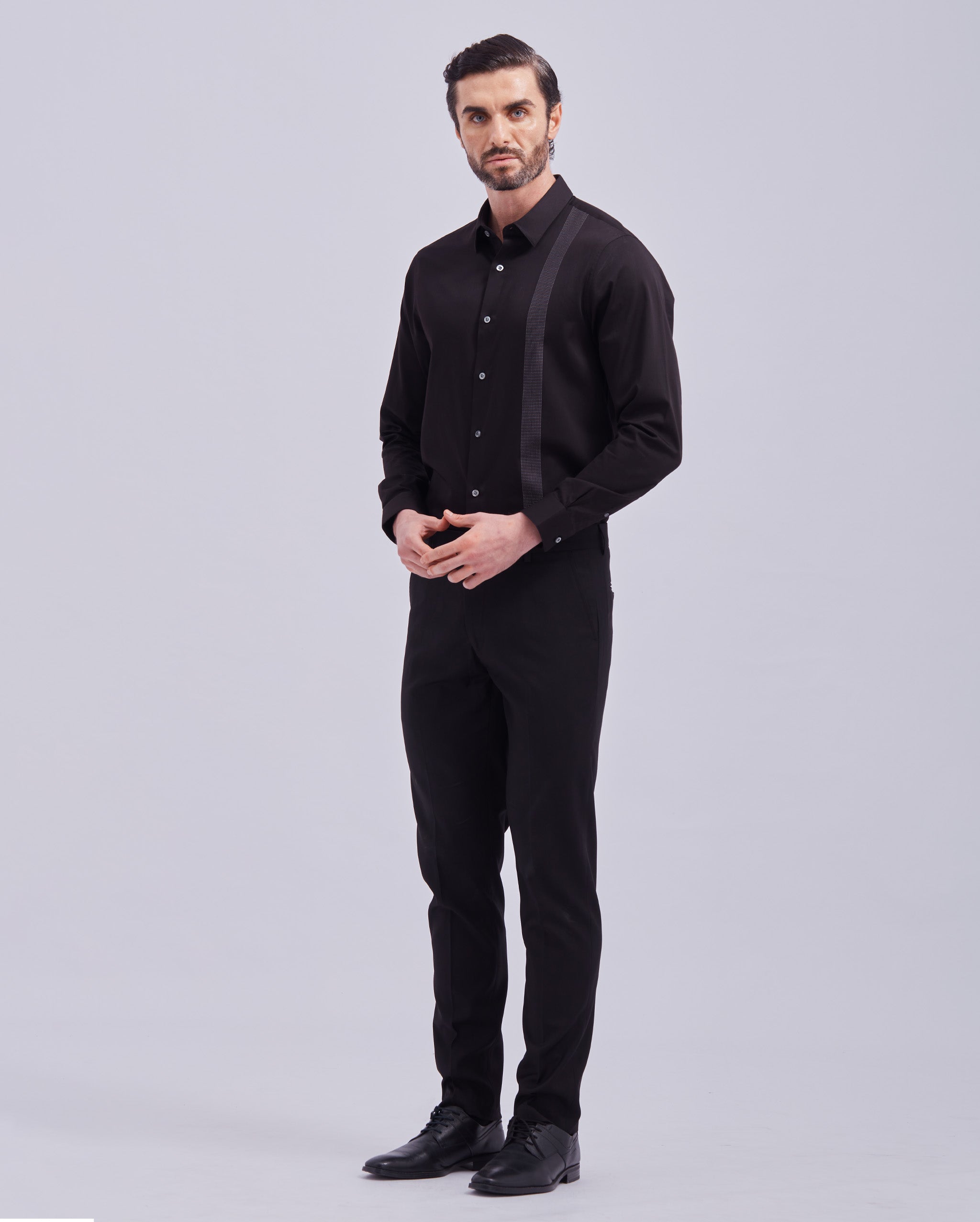 Black And White Giza Panel Shirt