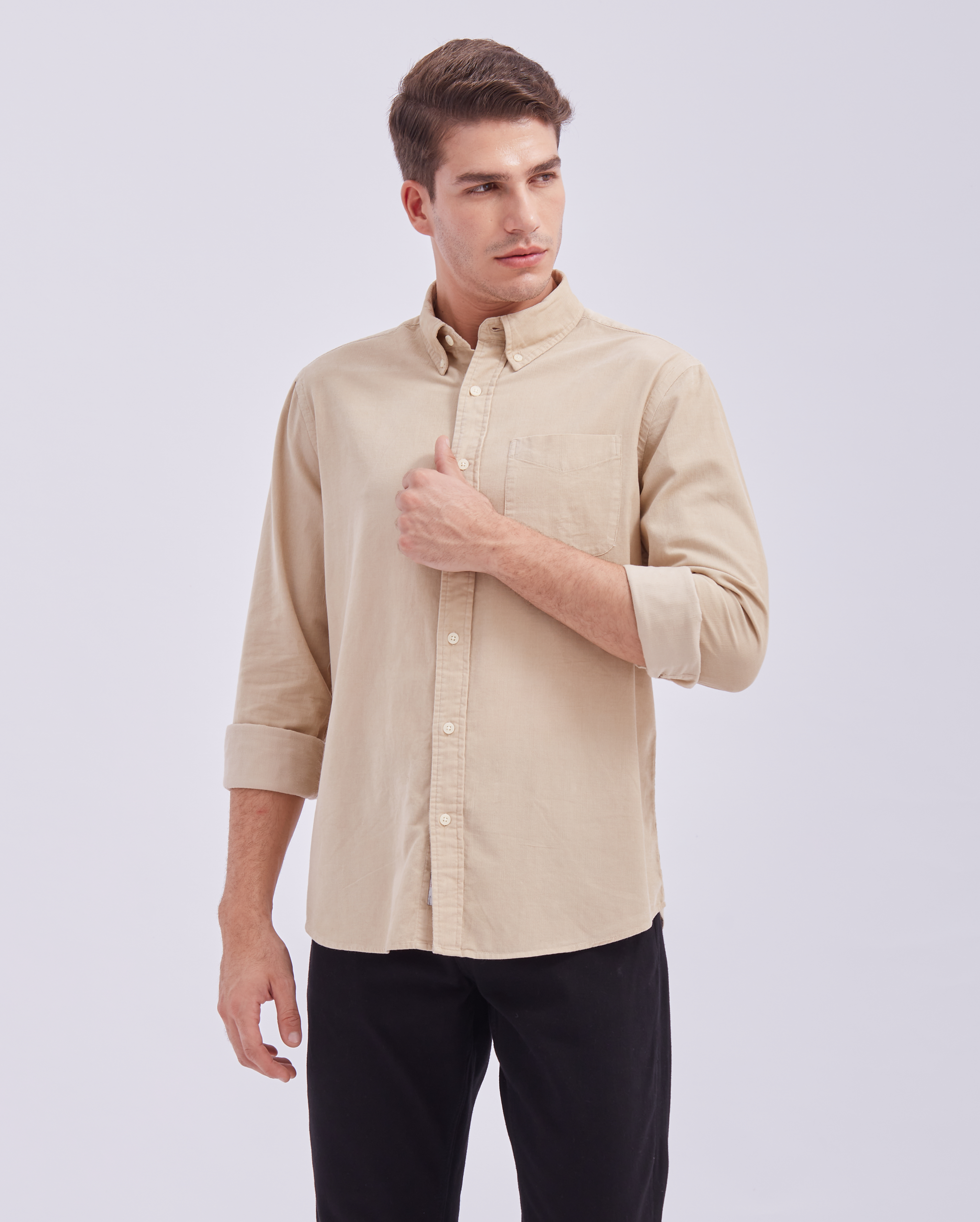 Classic Beige Corduroy Shirt