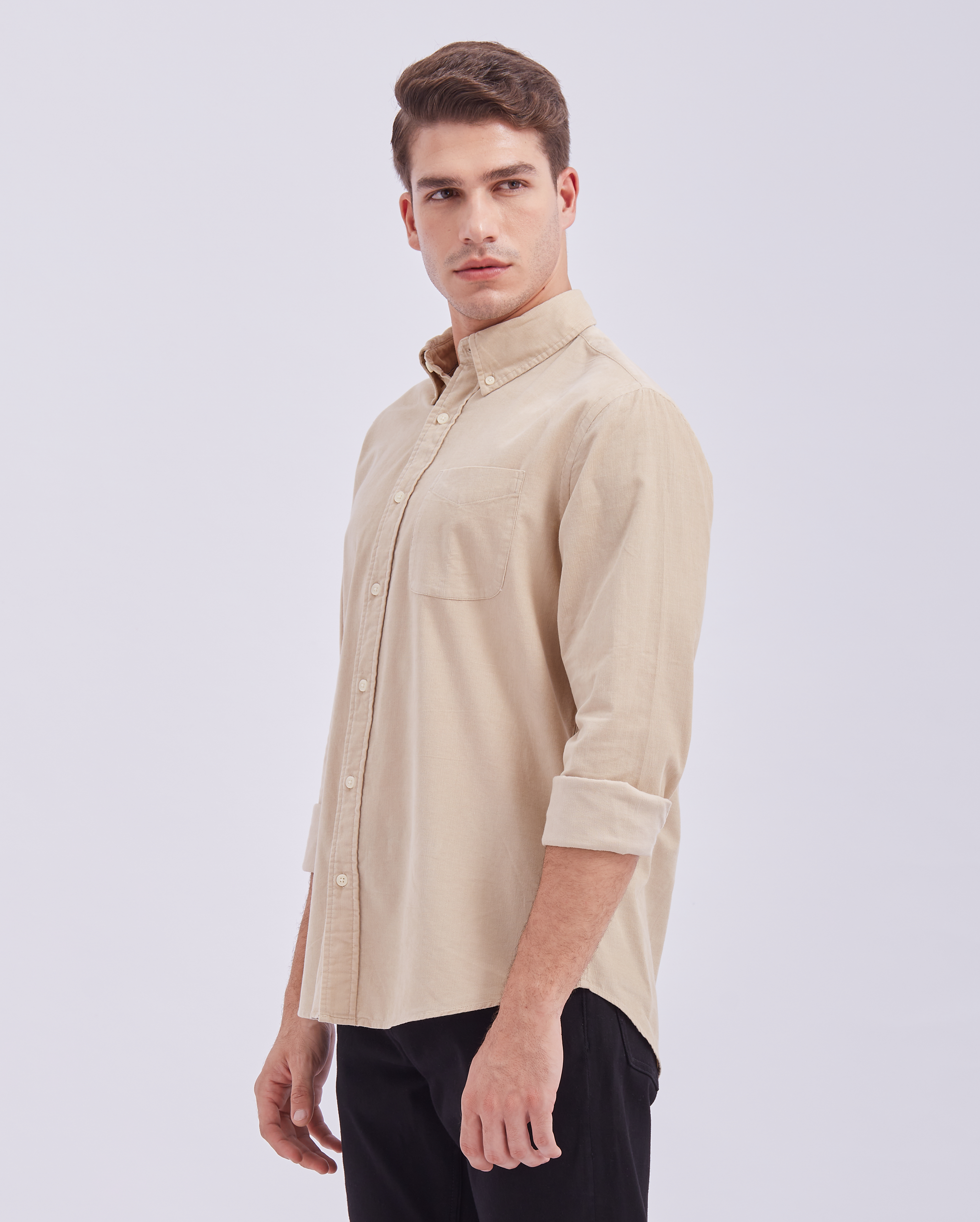 Classic Beige Corduroy Shirt