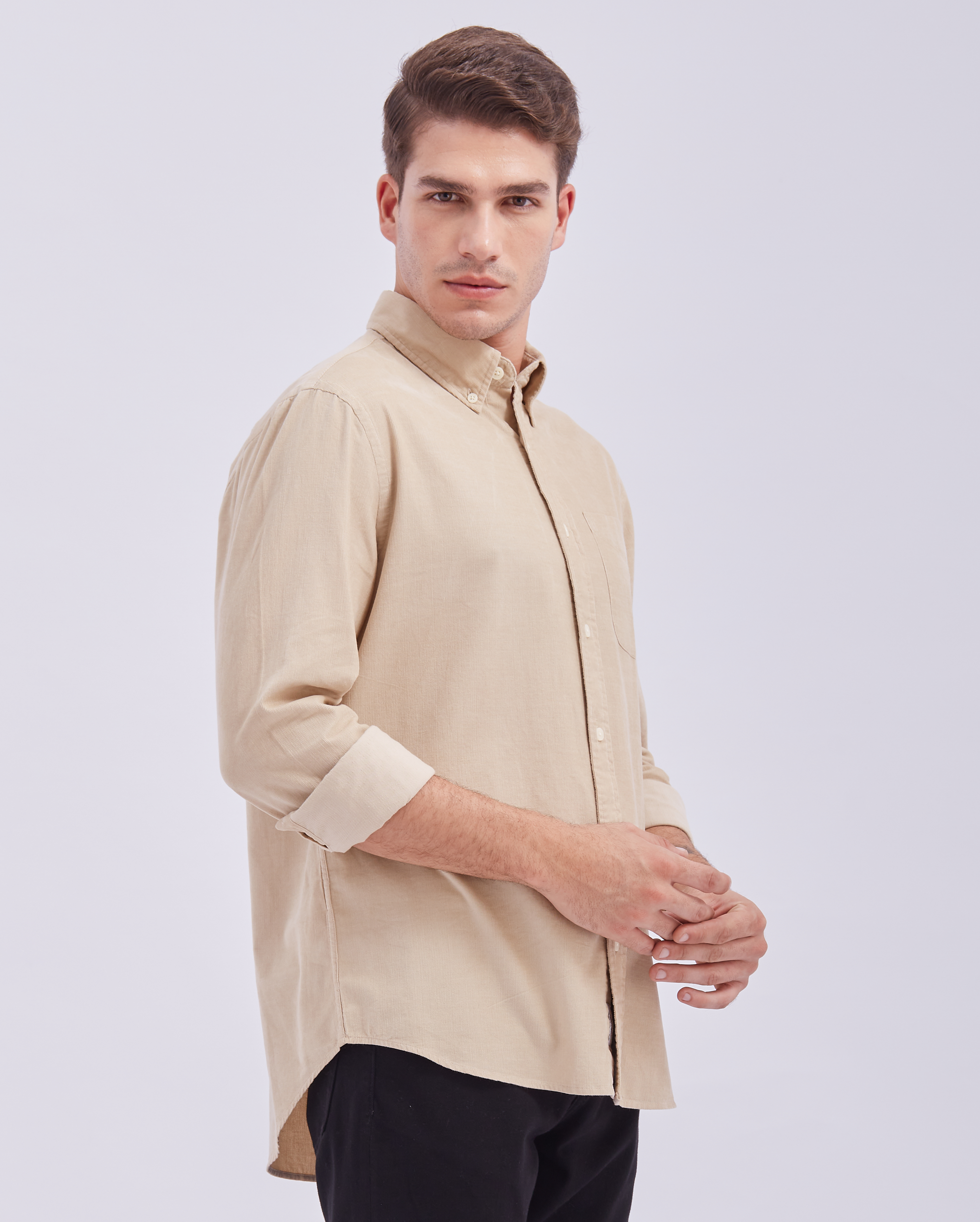 Classic Beige Corduroy Shirt