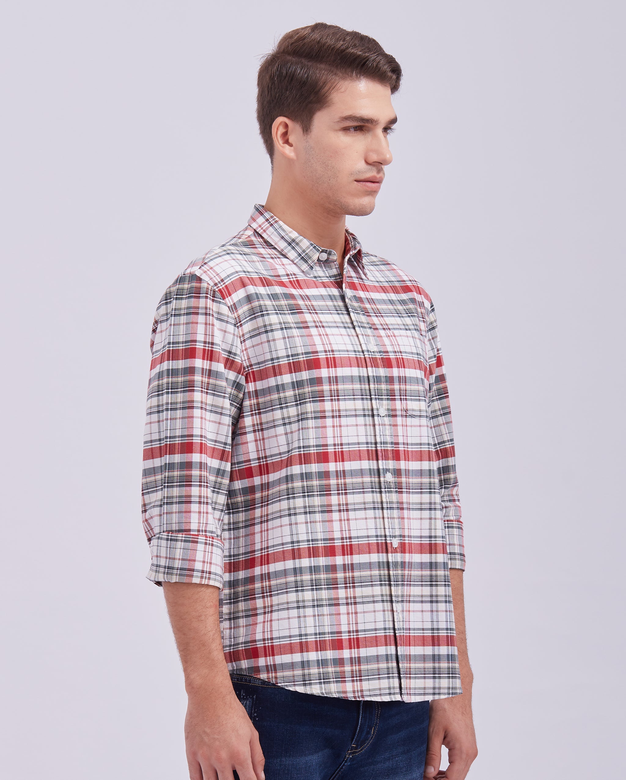 Red And Grey Check Shirt