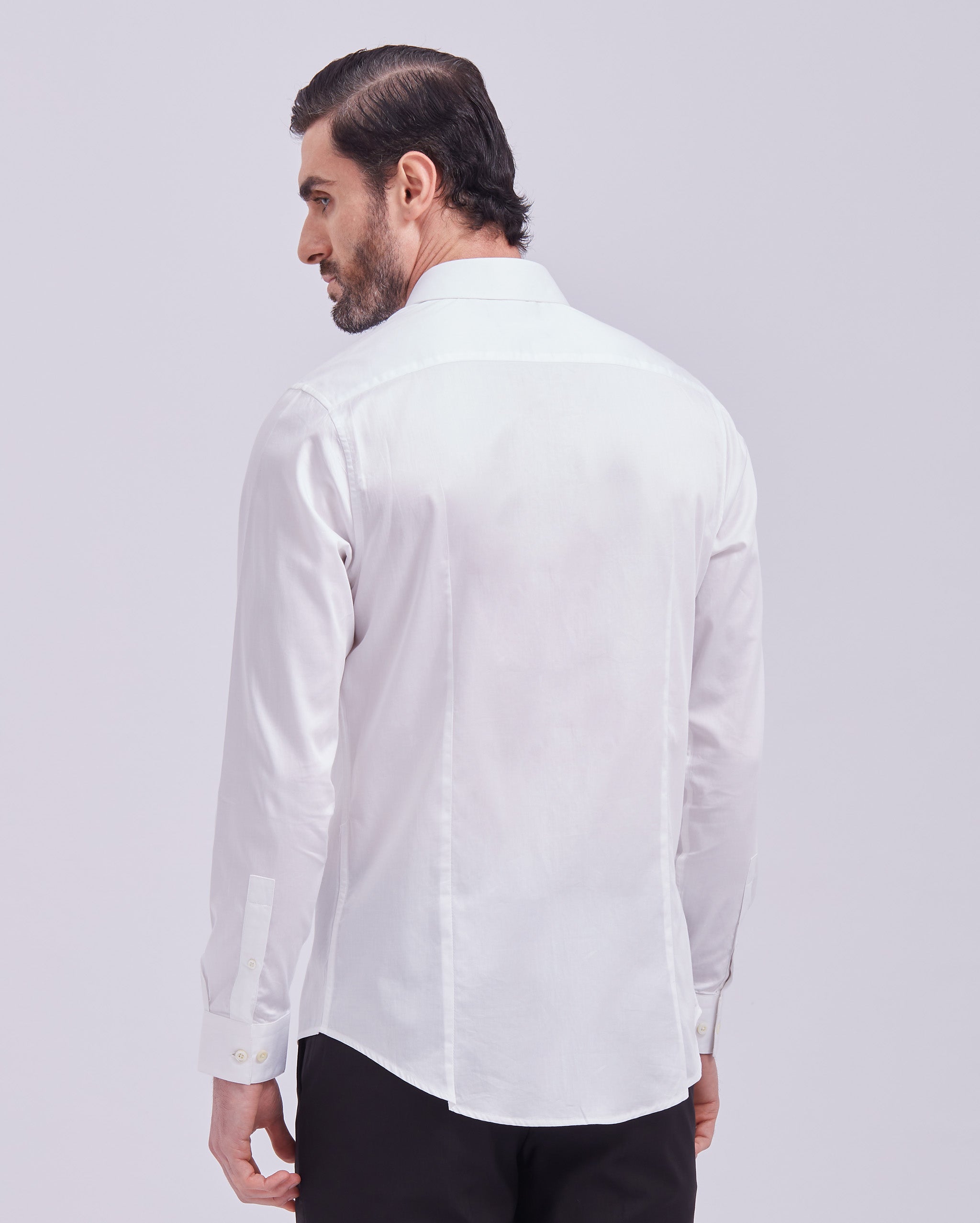White And Black Giza Panel Shirt
