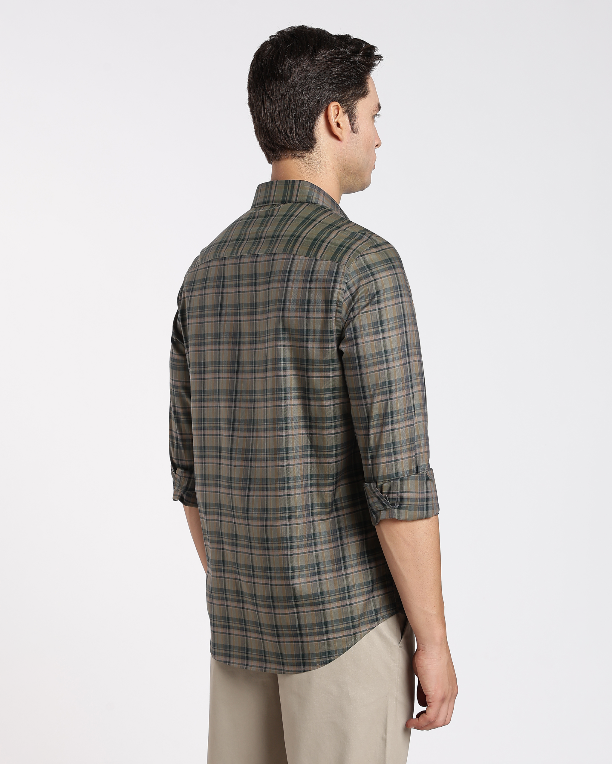 Olive Green Check Shirt