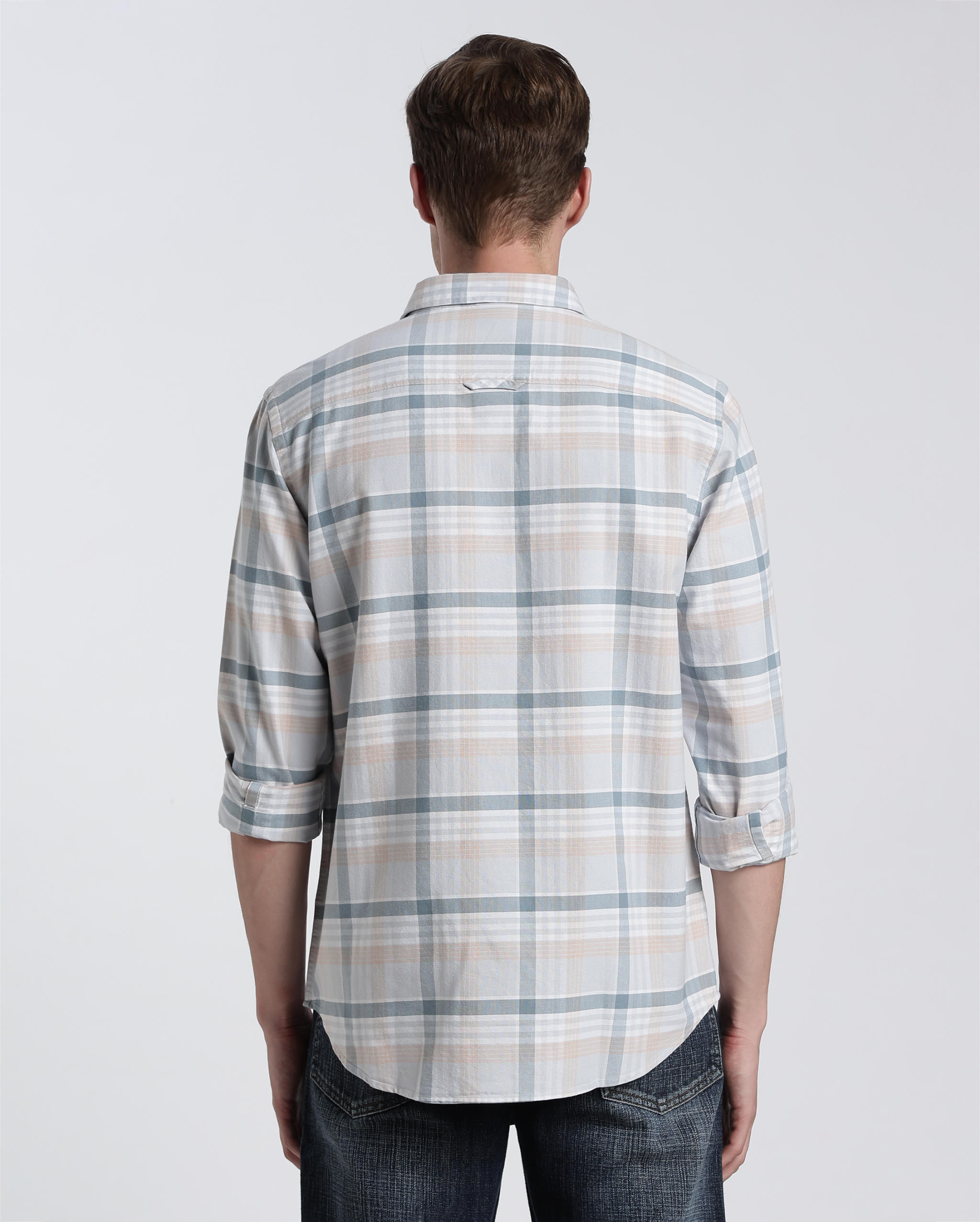 Light Blue and Grey Check Shirt