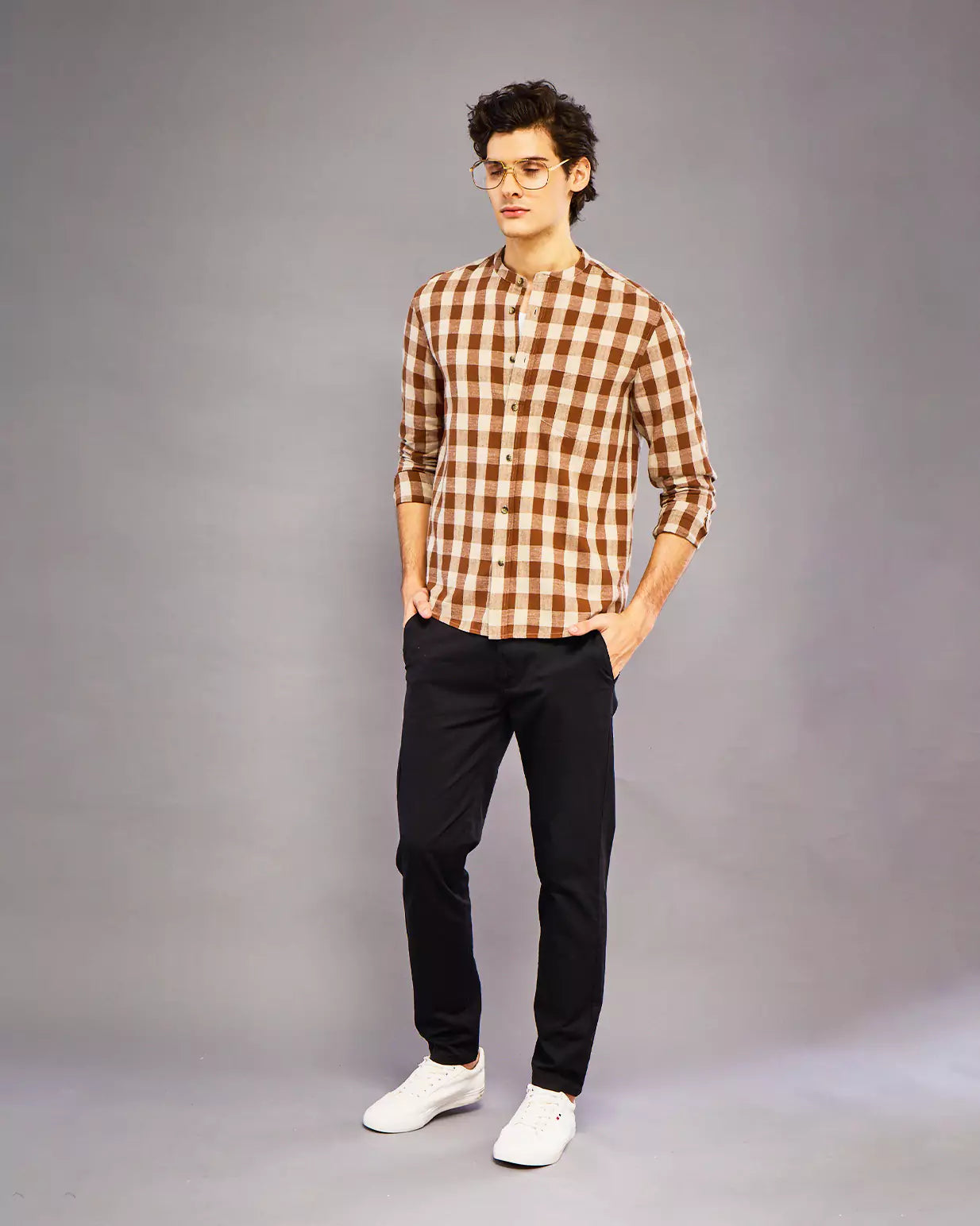 BROWN CHECK SHIRT