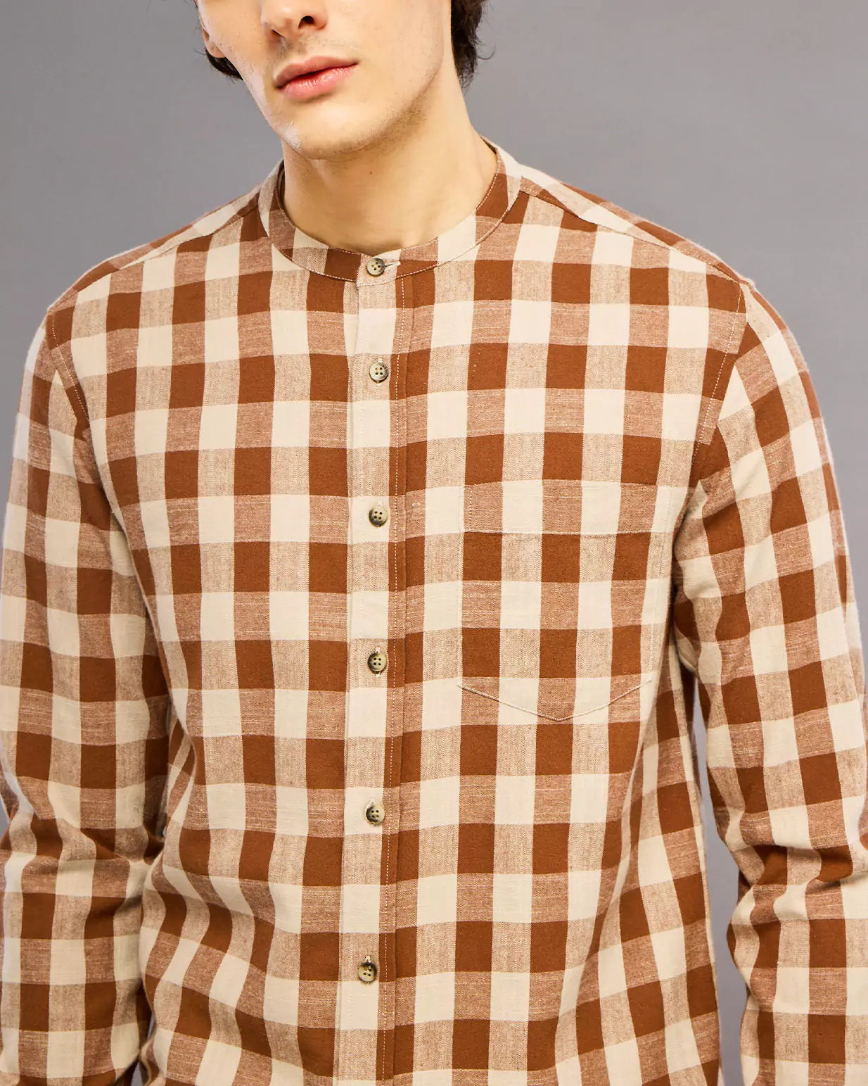 BROWN CHECK SHIRT