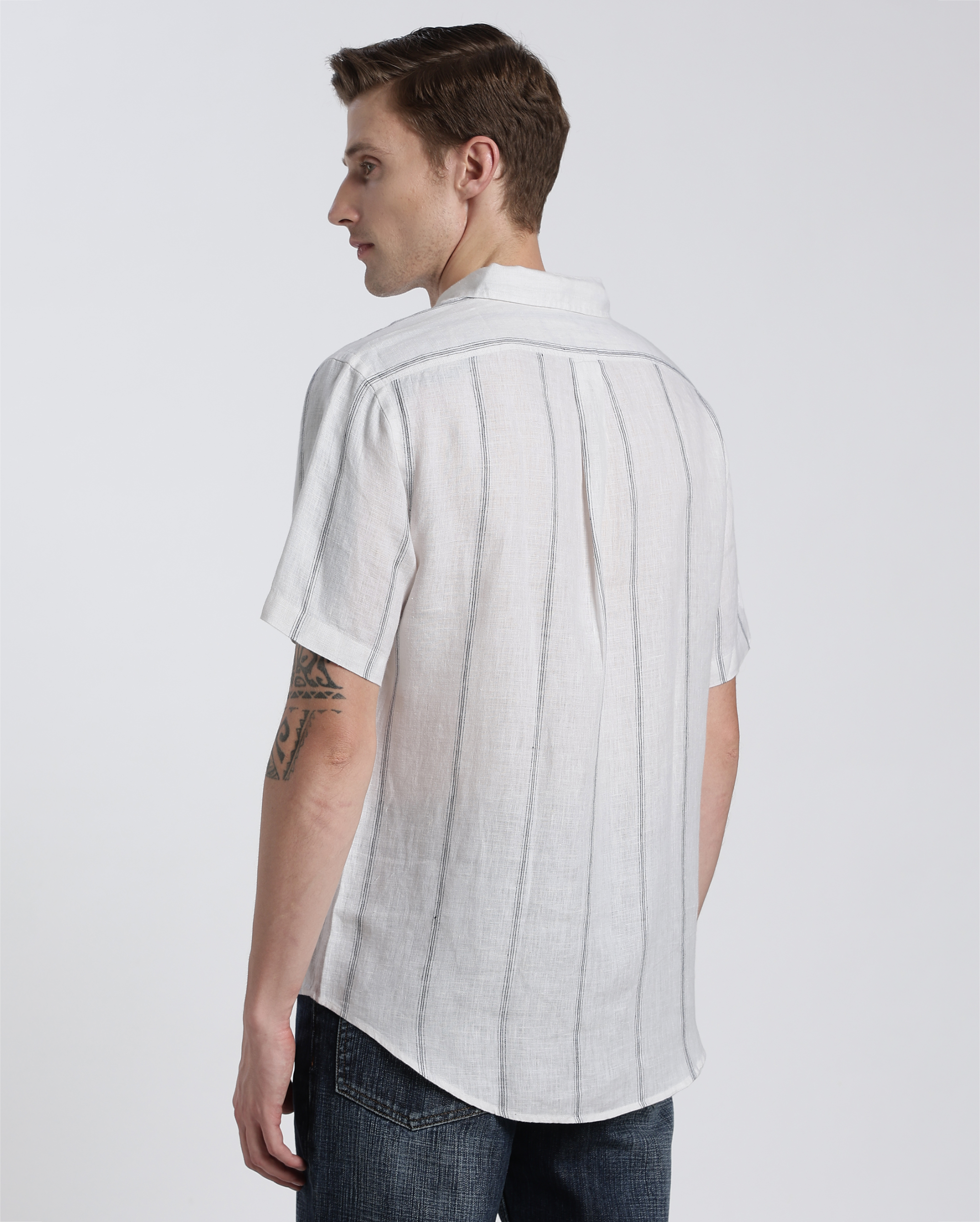White and Black Stripe Shirt