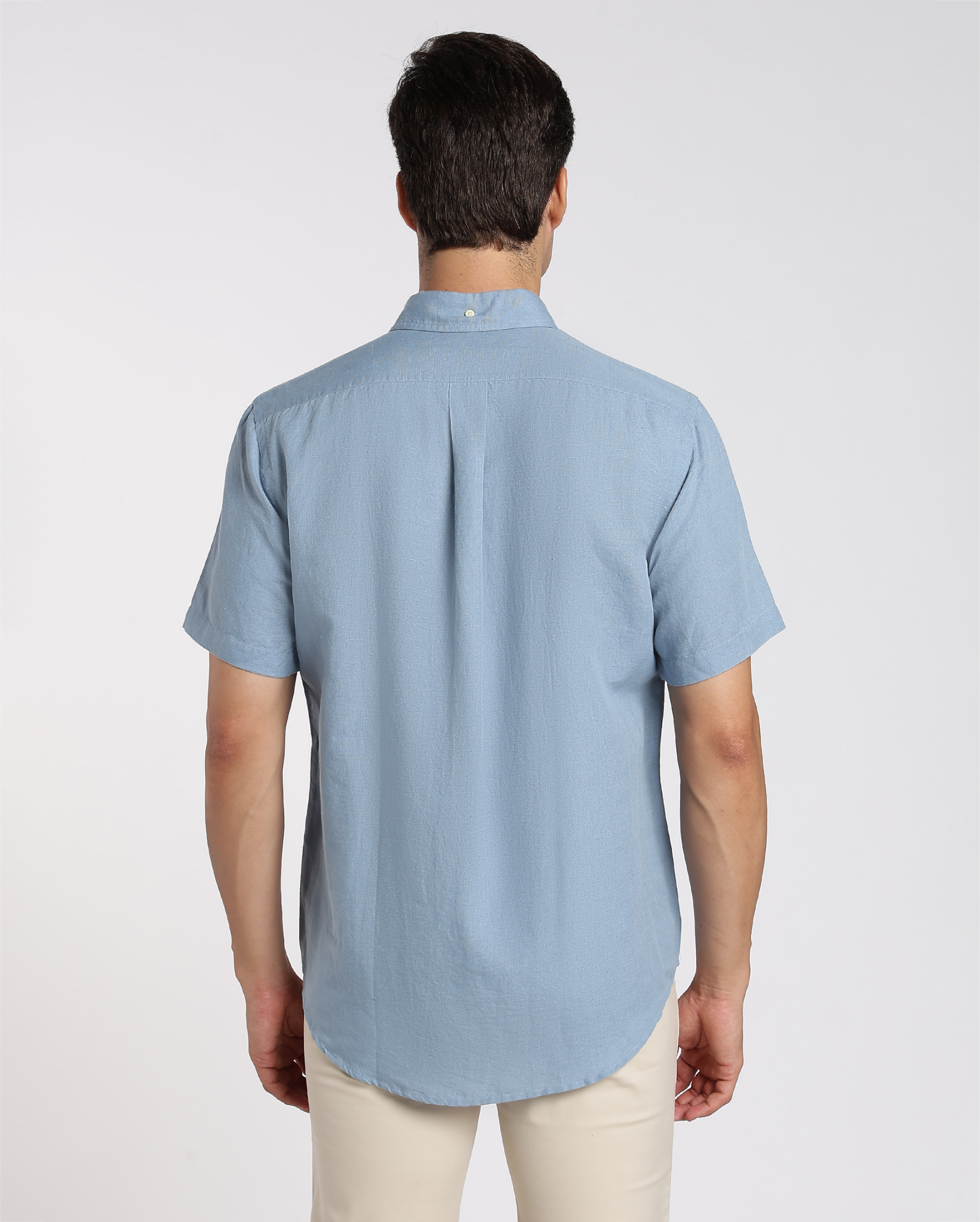 Ash Blue Cotton Linen Shirt