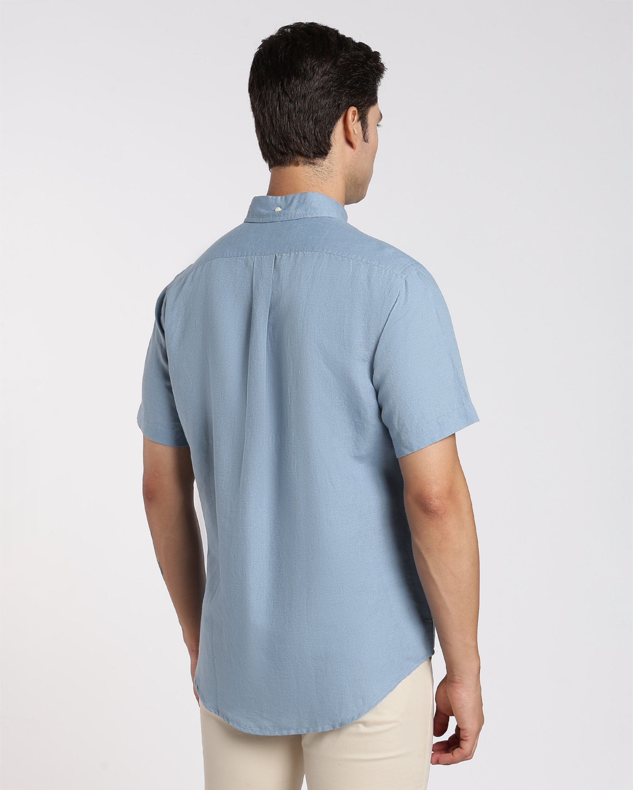 Ash Blue Cotton Linen Shirt