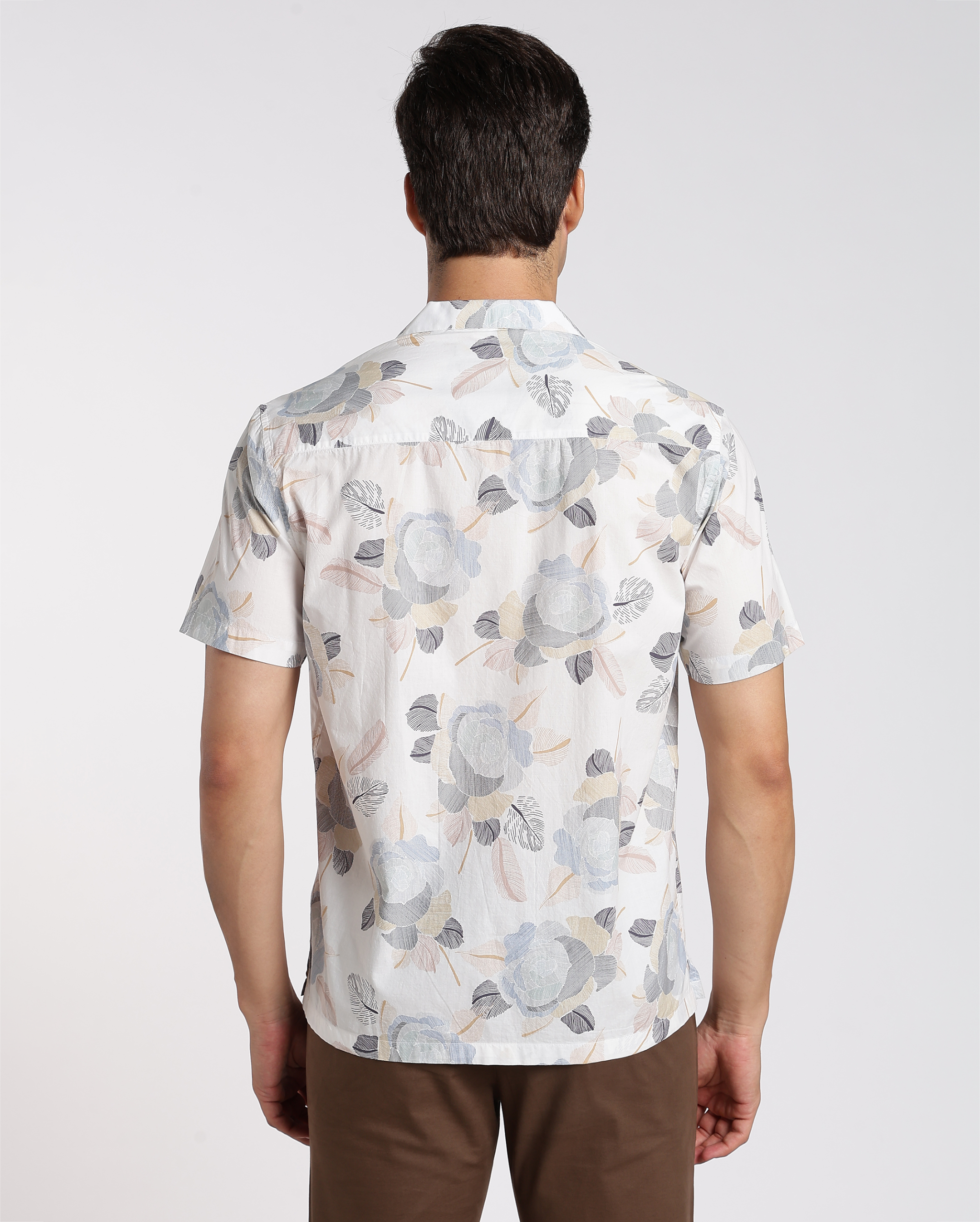 White Digital Print Shirt