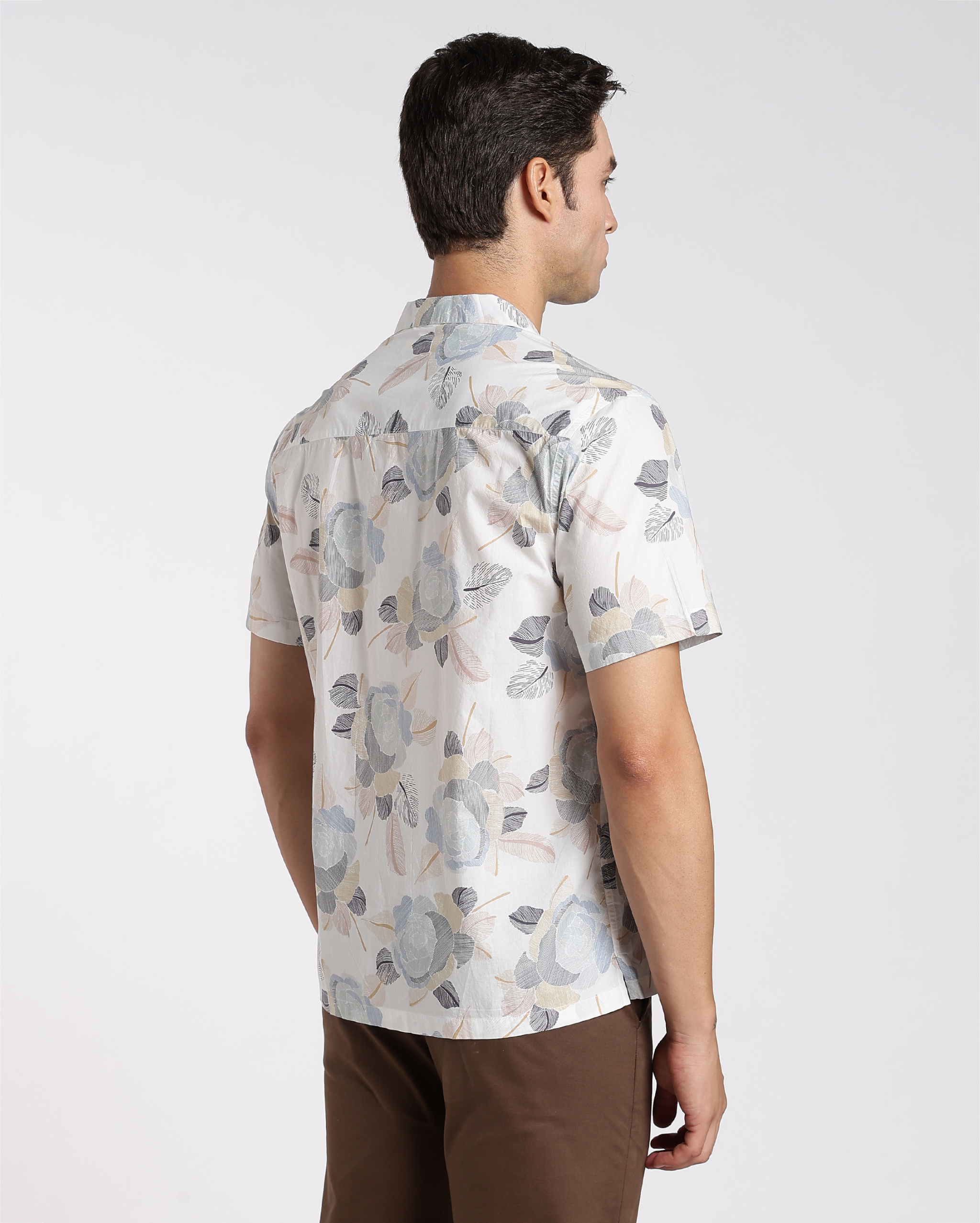 White Digital Print Shirt