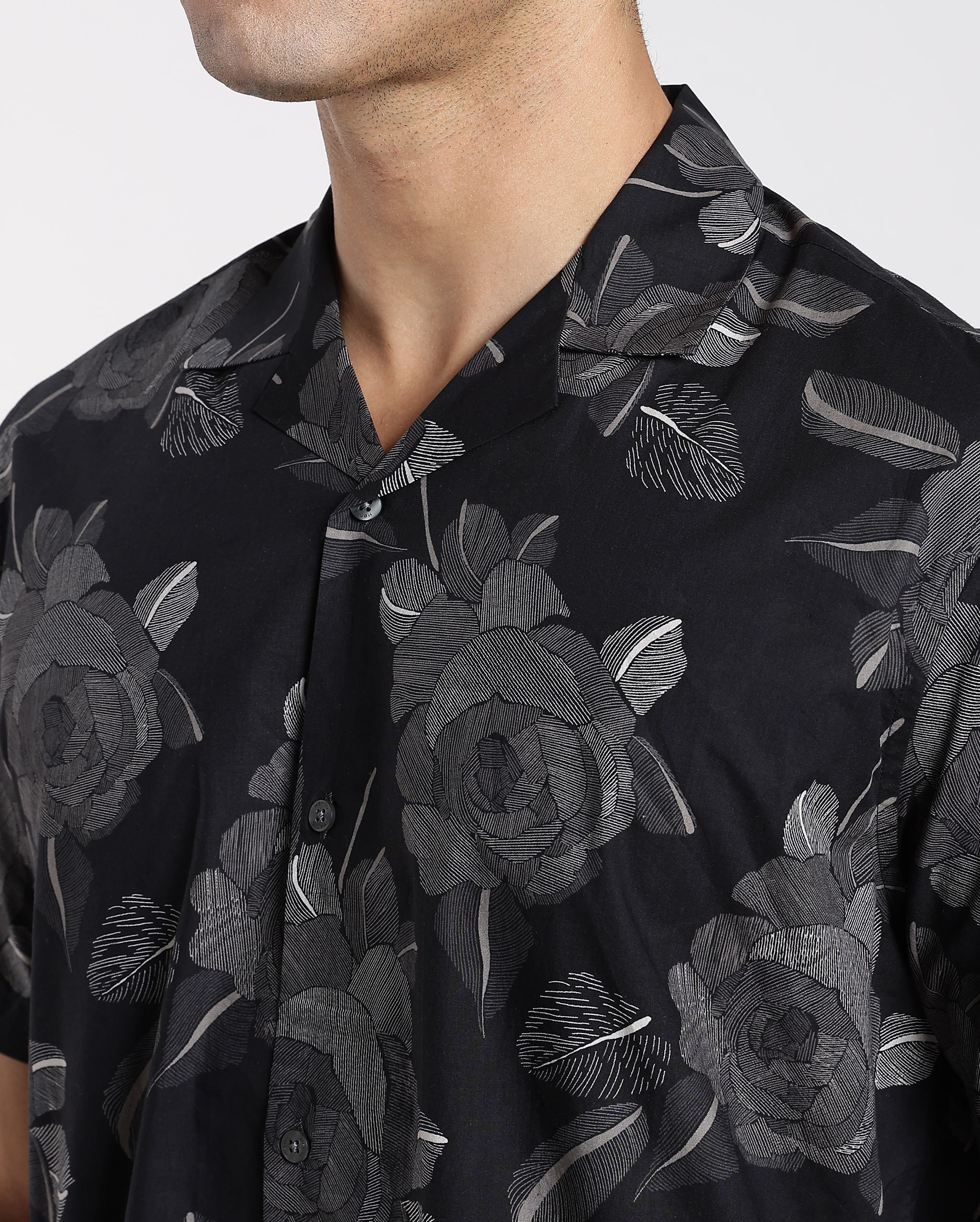 Black Digital Print Shirt
