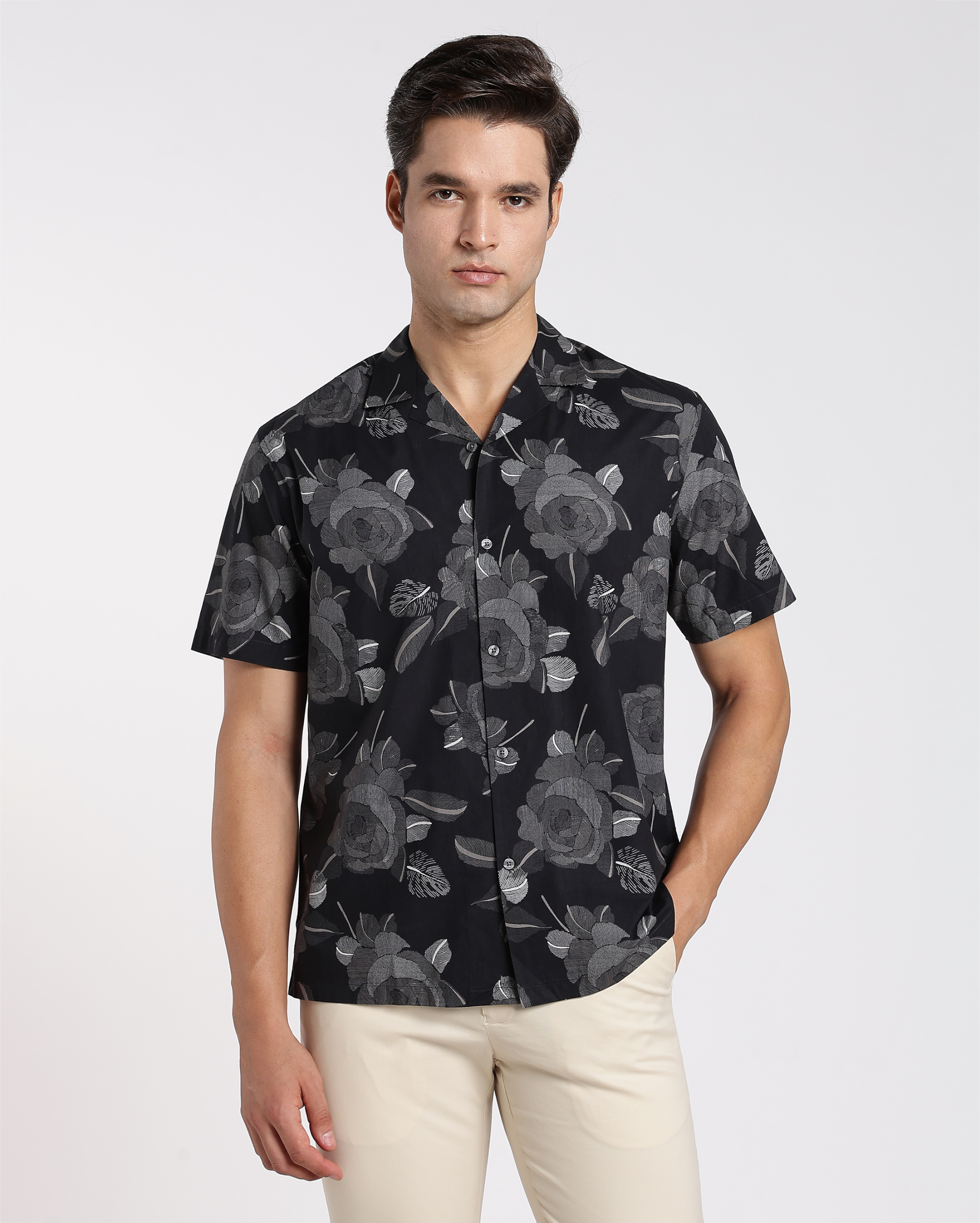Black Digital Print Shirt
