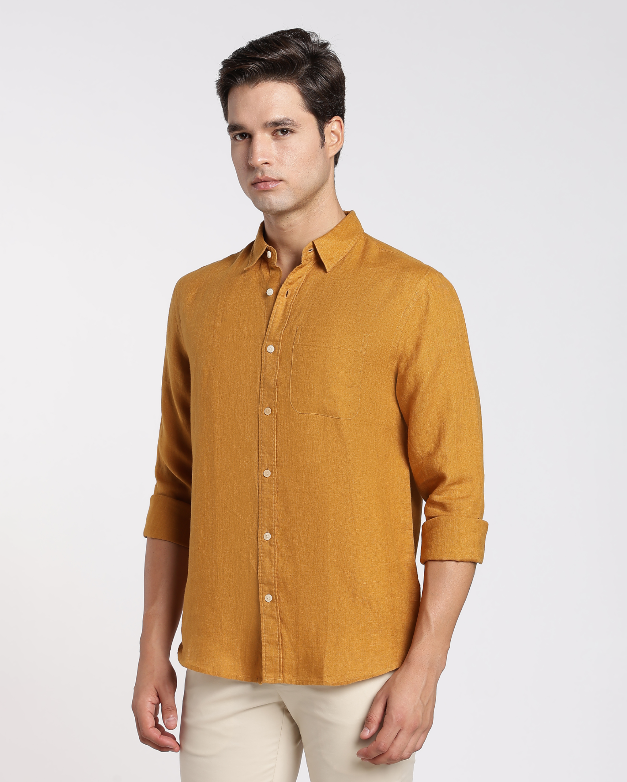 Mustard Yellow Linen Shirt