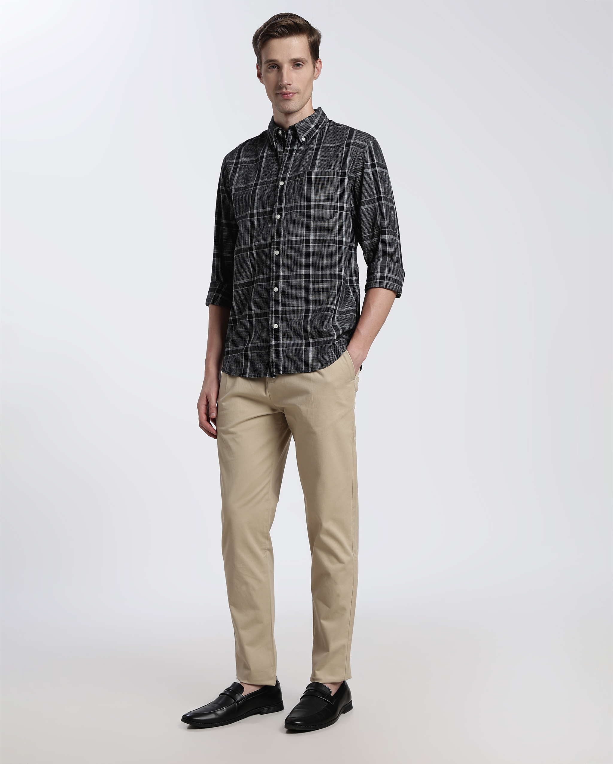 Black and White Box Check Shirt