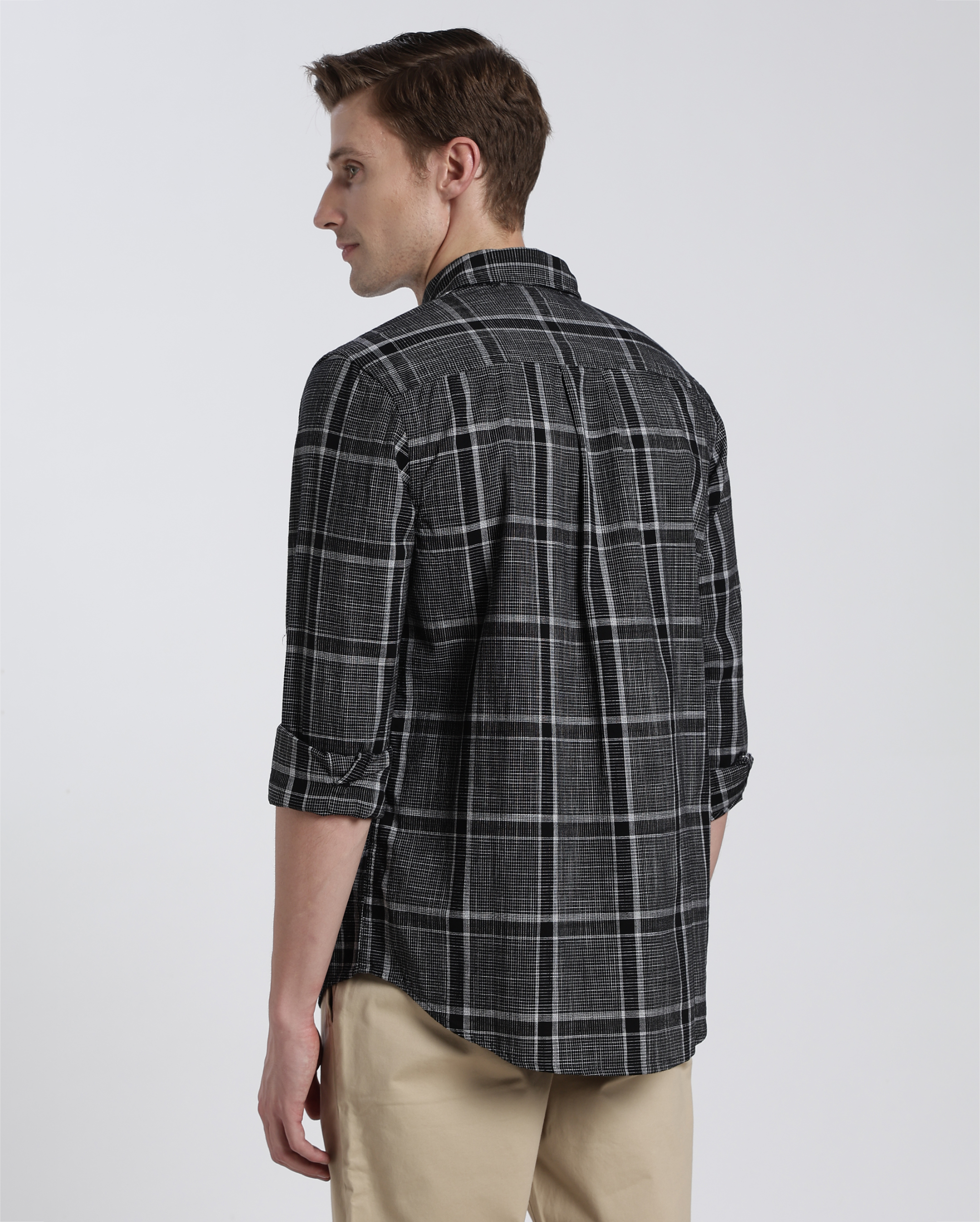 Black and White Box Check Shirt