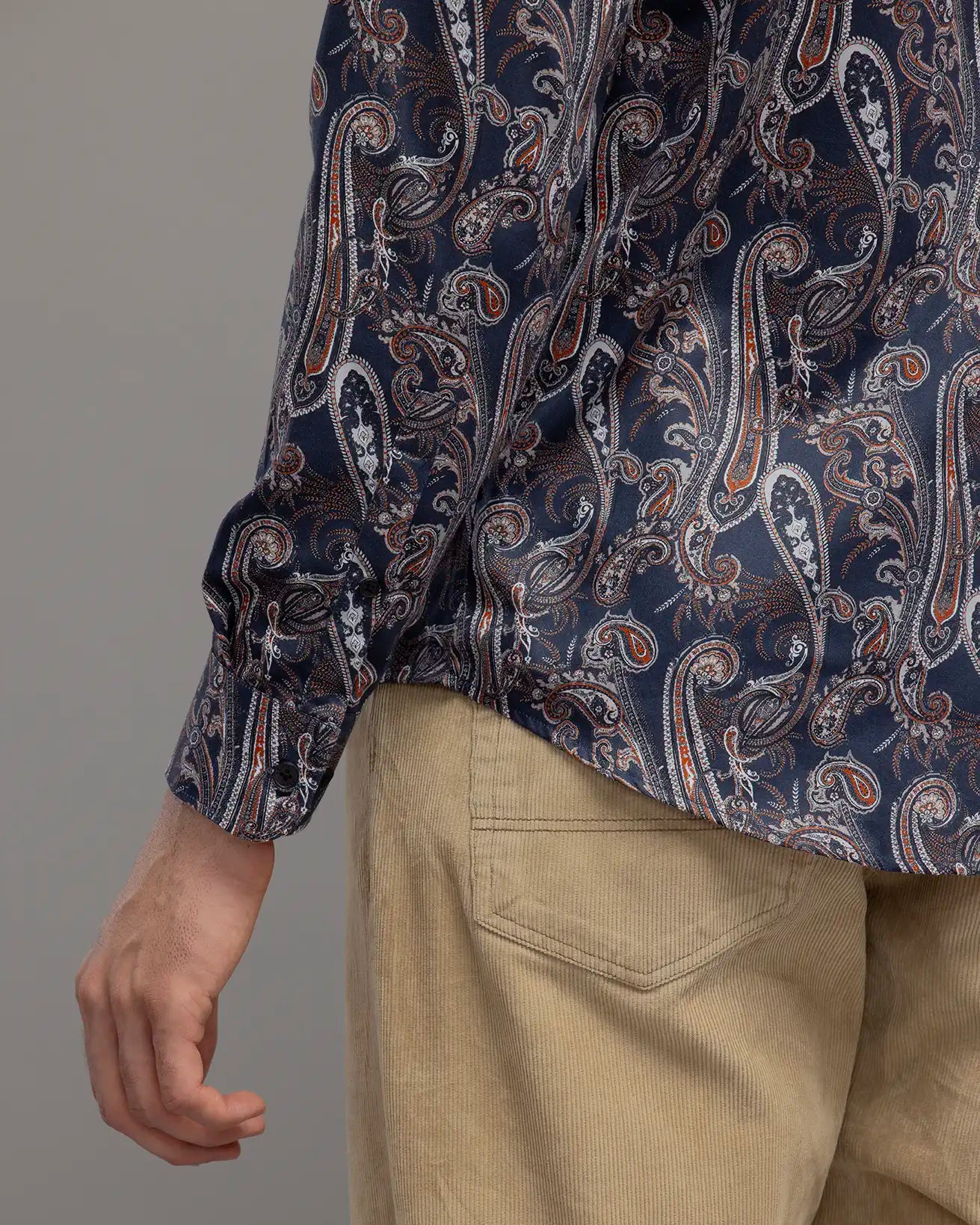 BLUE PAISLEY PRINT SHIRT