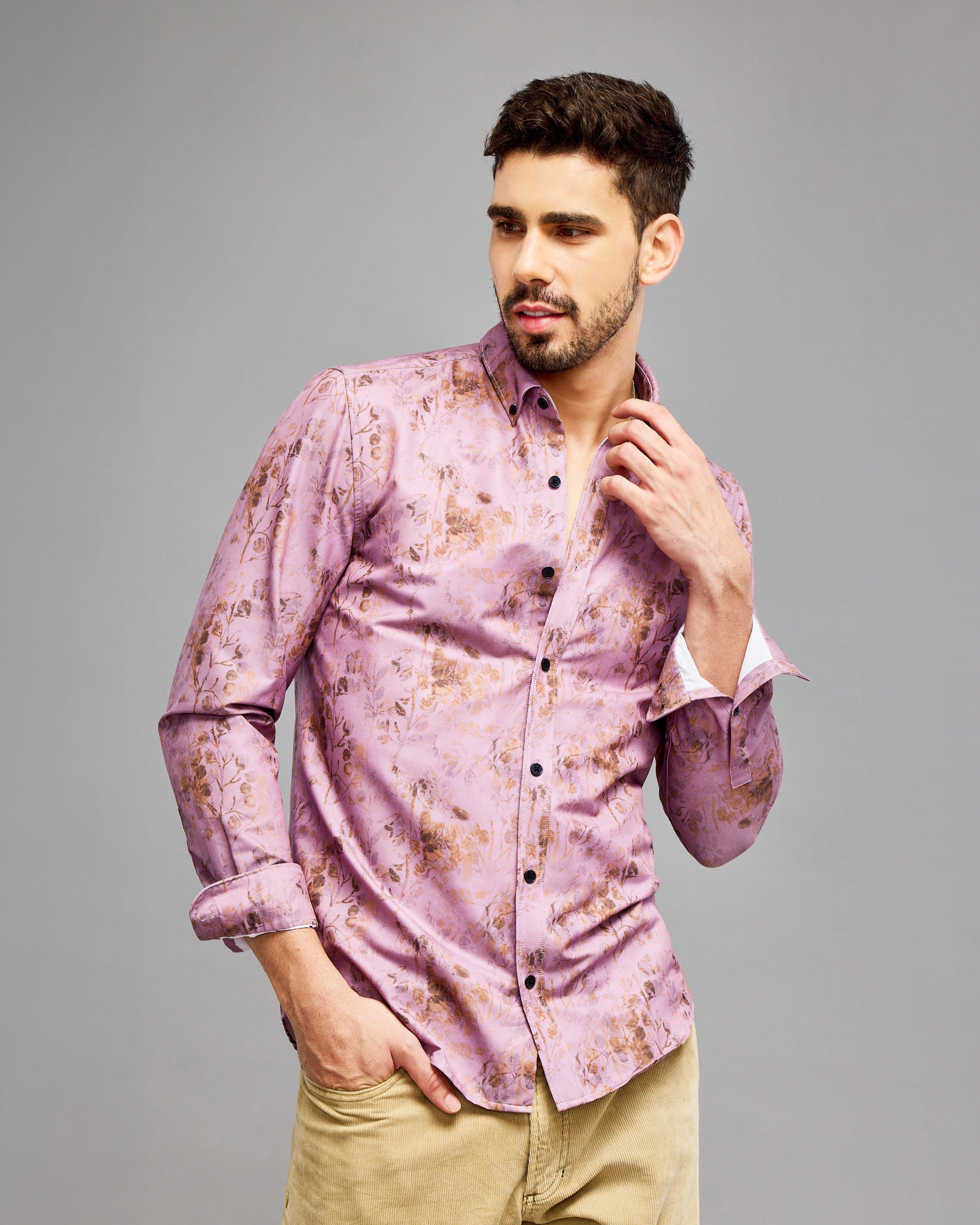 PEACH DIGI PRINT SHIRT