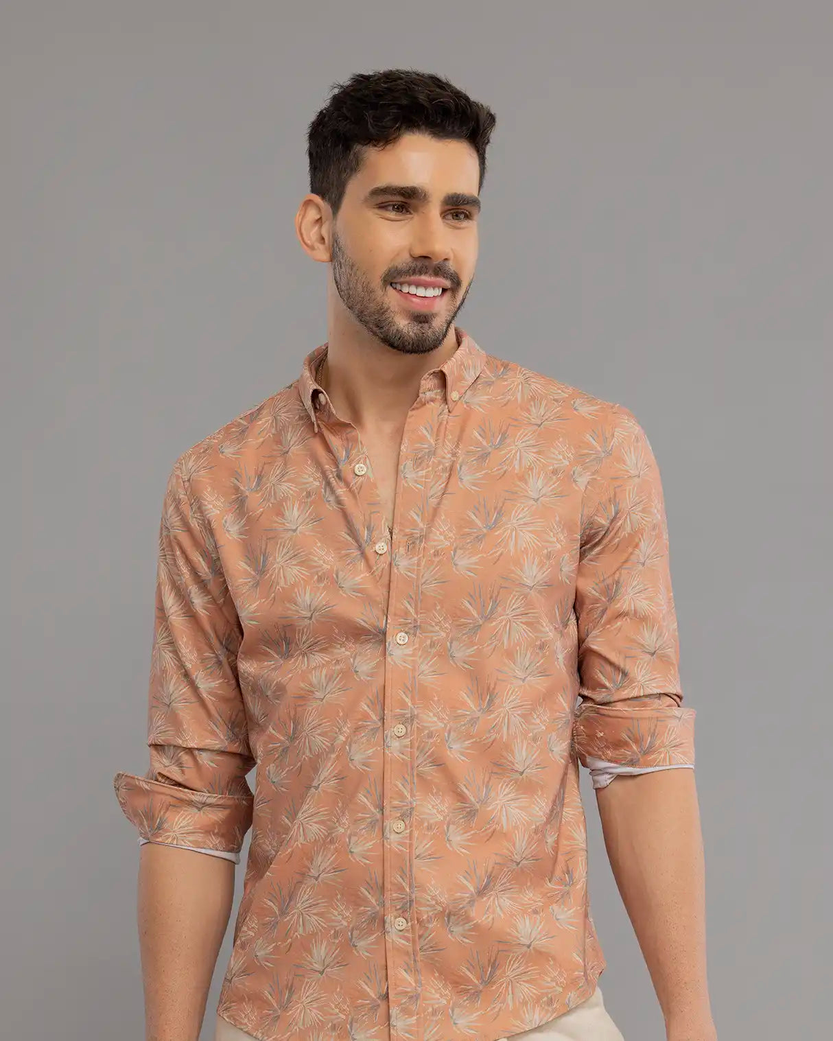 PALE ORANGE DIGI PRINT SHIRT