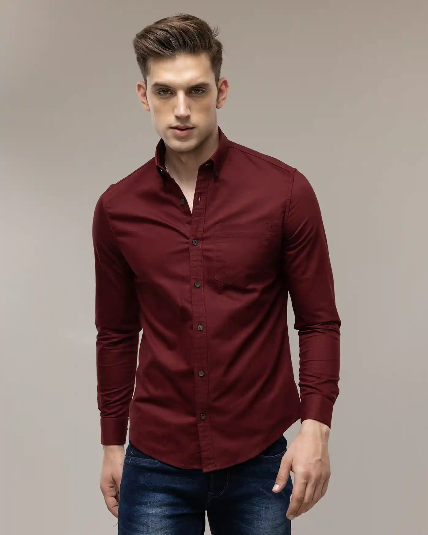 Heniis Red Cotton Shirts - Shop Now at Low Prices